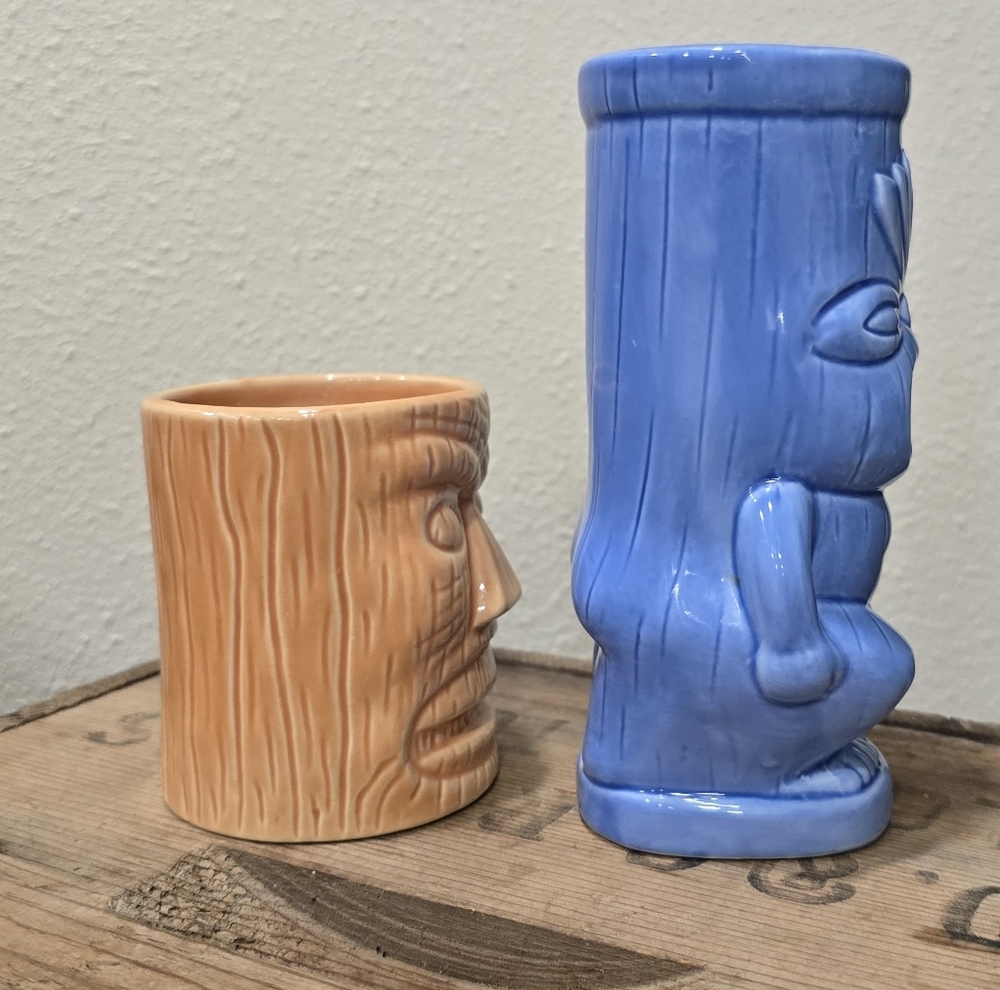 Fun Tiki Mugs Cocktail Cups Collectors Bundle of 2